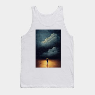 Human stand alone at rain , depression symbolism Tank Top